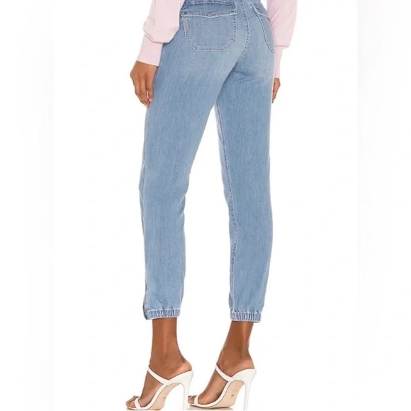 Paige Mayslie Jogger Denim Banded Bottom Hem Jeans size 25 - Picture 6 of 10